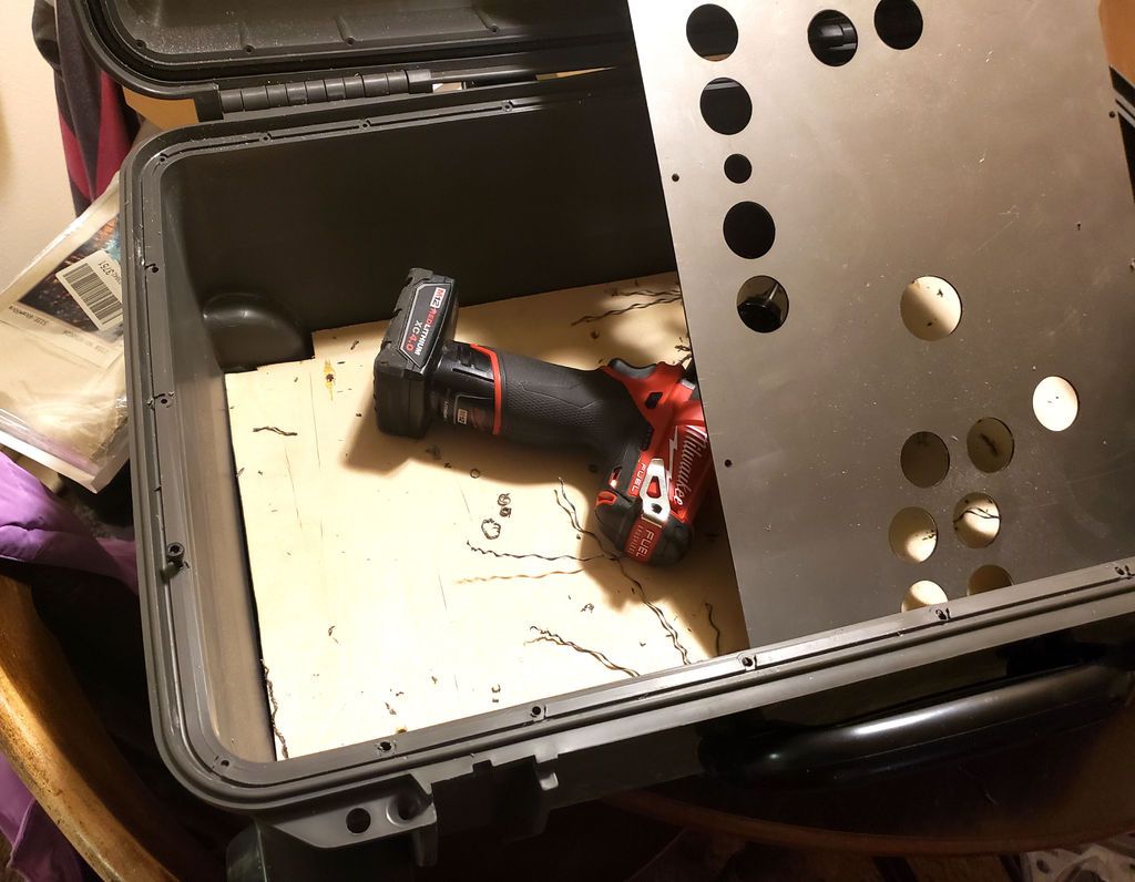 Tapping Control Panel Screw Holes, Attaching Plywood Base and Applying Vinyl