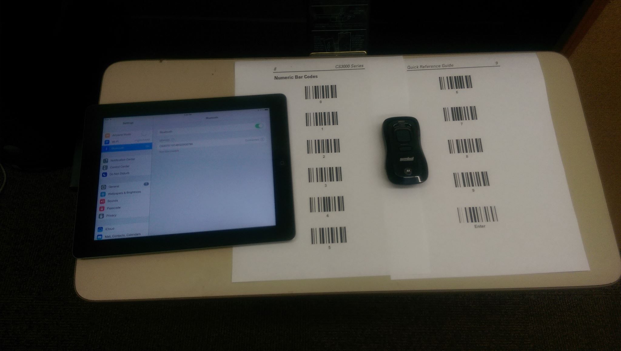 Pairing a Motorola Keychain Barcode Scanner With an IPad 4 Steps
