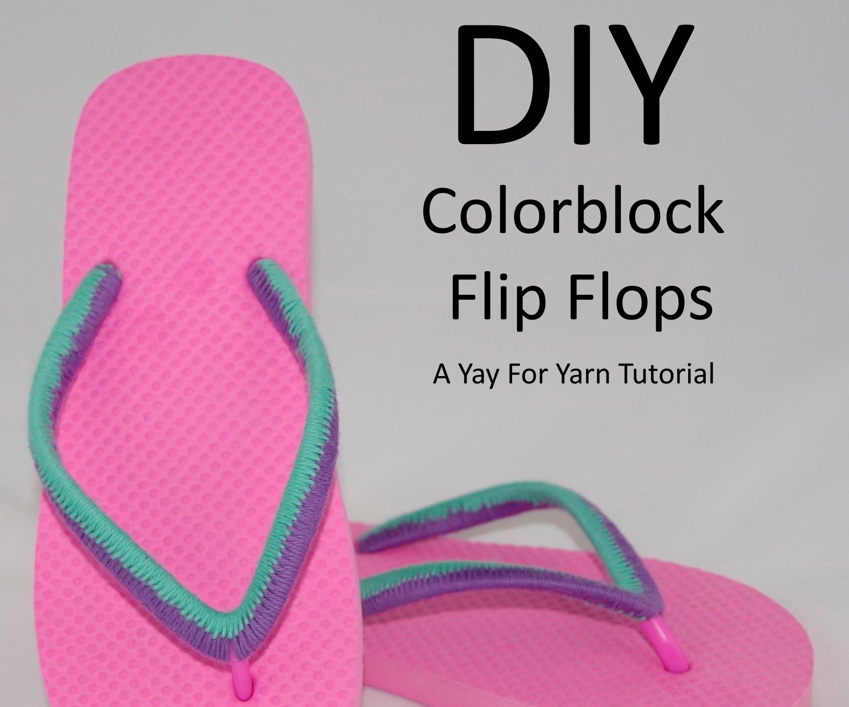 Yarn Bombed Colorblock Flip Flops