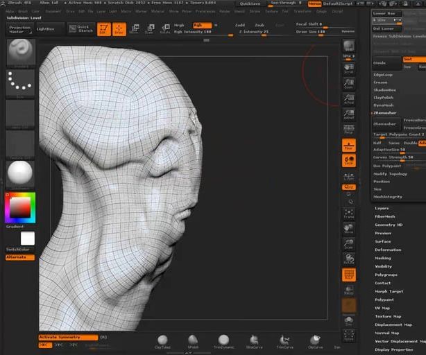 ZBrush: High Poly Sculpt to Low Poly Mesh and Normal Map Workflow
