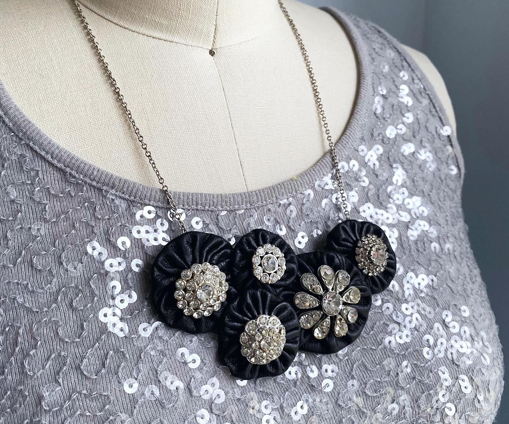 Upcycled Leather Yo-Yo Necklace