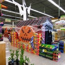Haunted House with fog machine. Creative Display Decoration, Mean Pumpkin and Ghosts Prop.