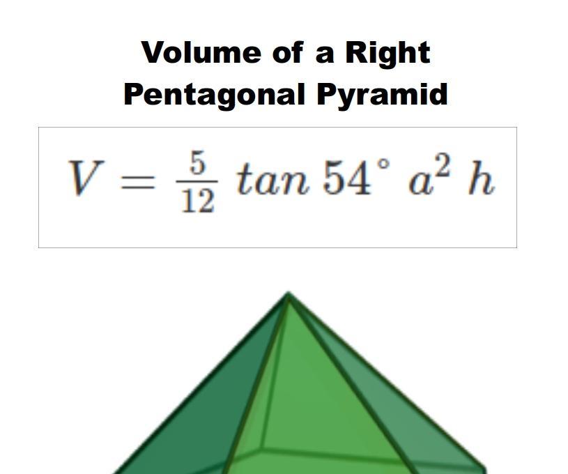 Python - Volume of Right Pentagonal Pyramid