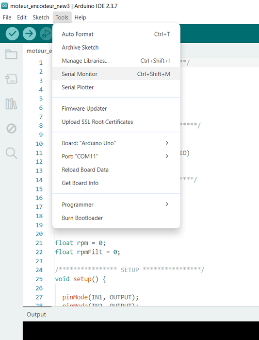 Serial Monitor Settings