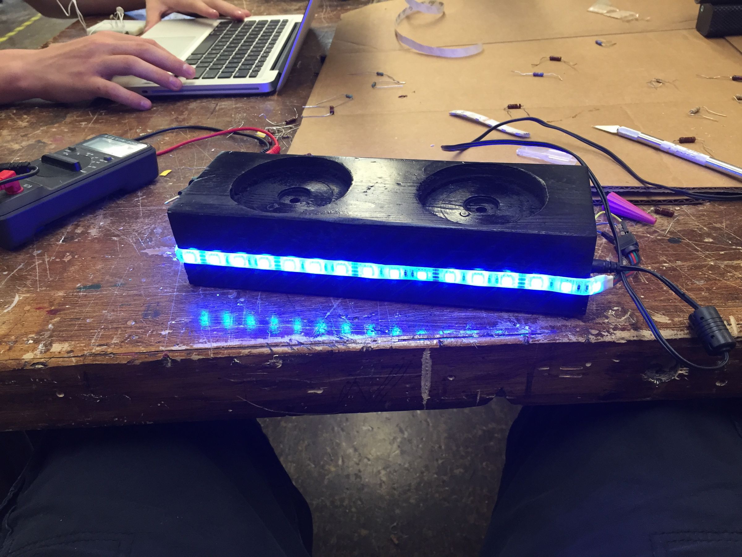 Fading Rgb Led Strip on a Two Cup Coaster