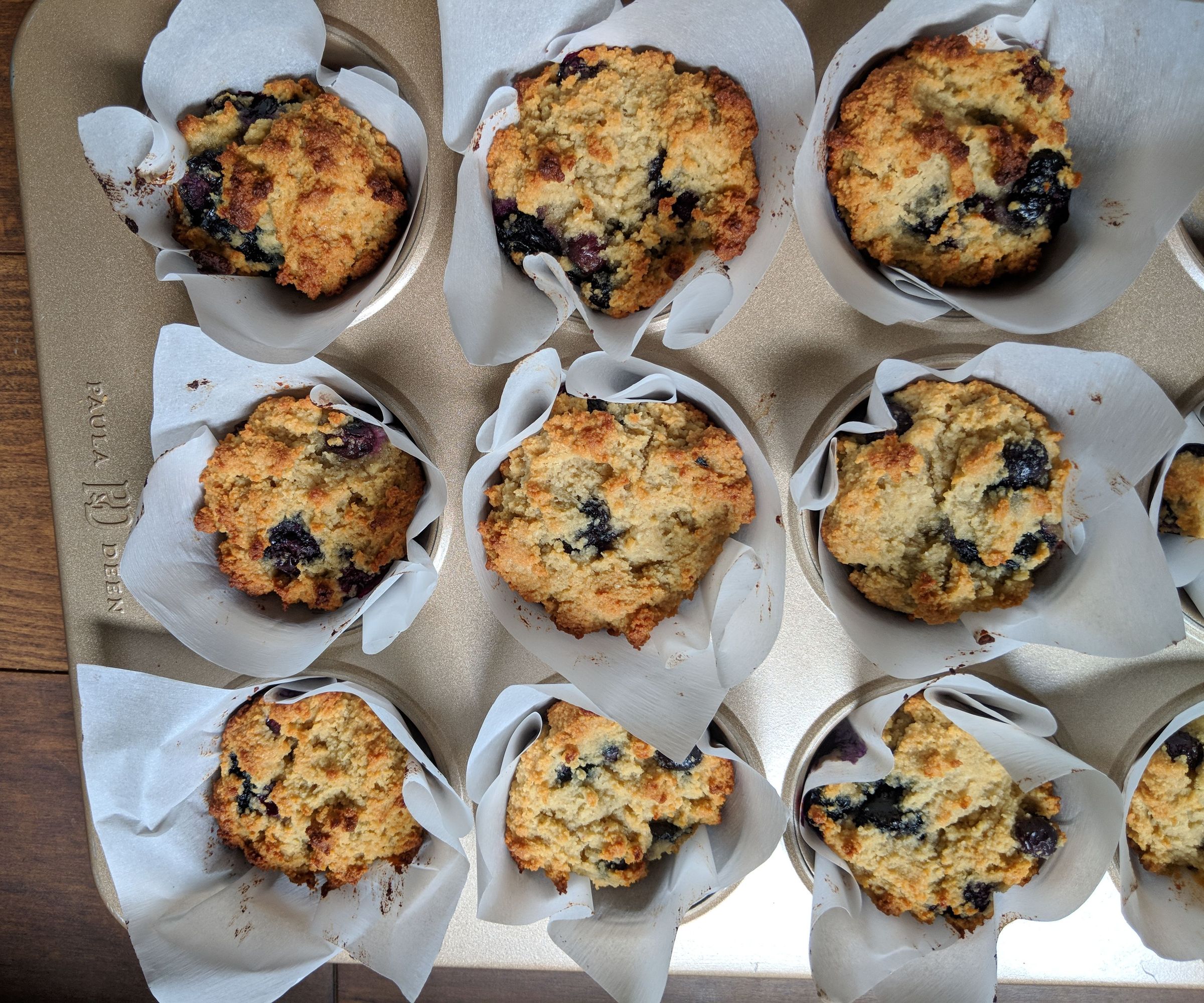 Organic Blueberry Muffins With Strawberry Jam and Coconut Cream