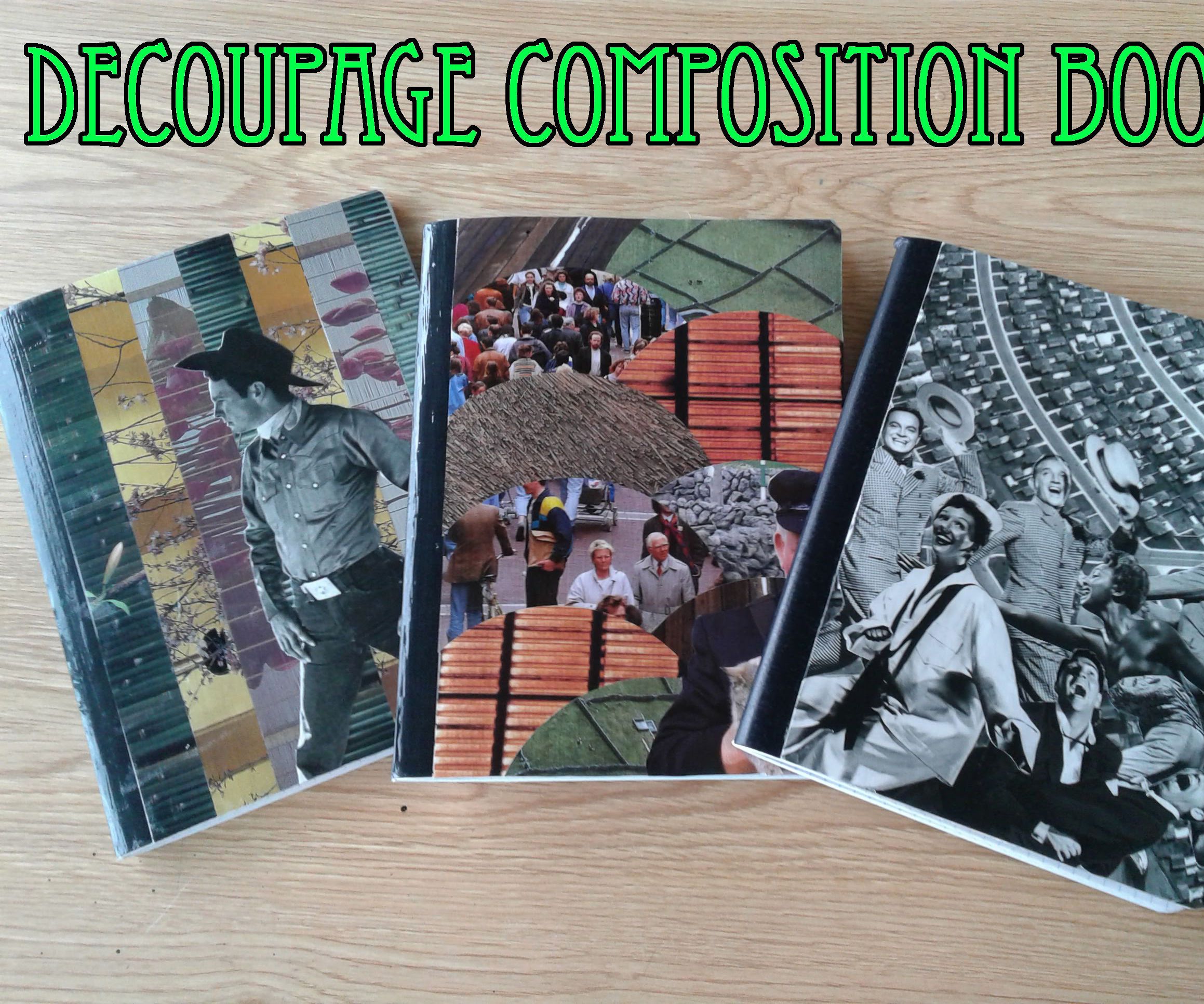 Decoupage Decorated Composition Book