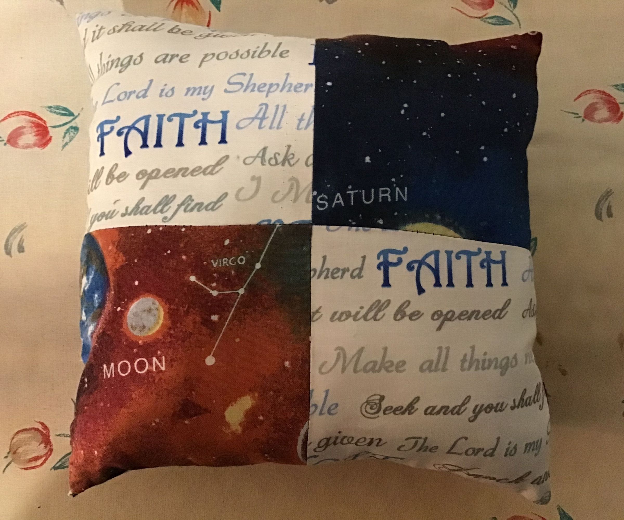 9 1/2 Inch Square Checkered Pillow