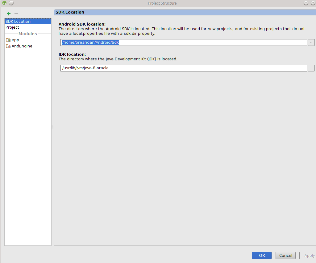 Create an Andengine App in Android Studio