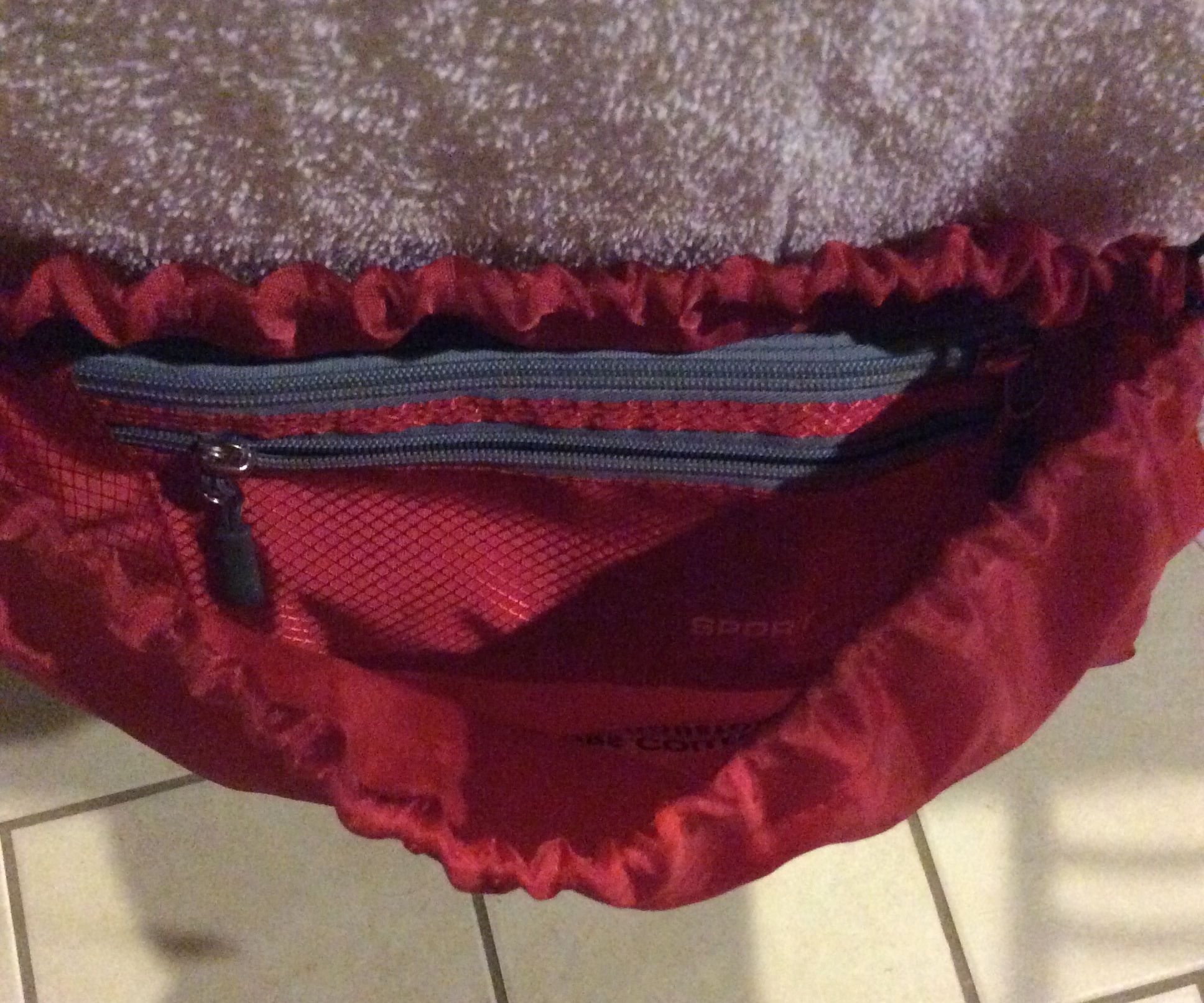 Drawstring bag with pencil bag