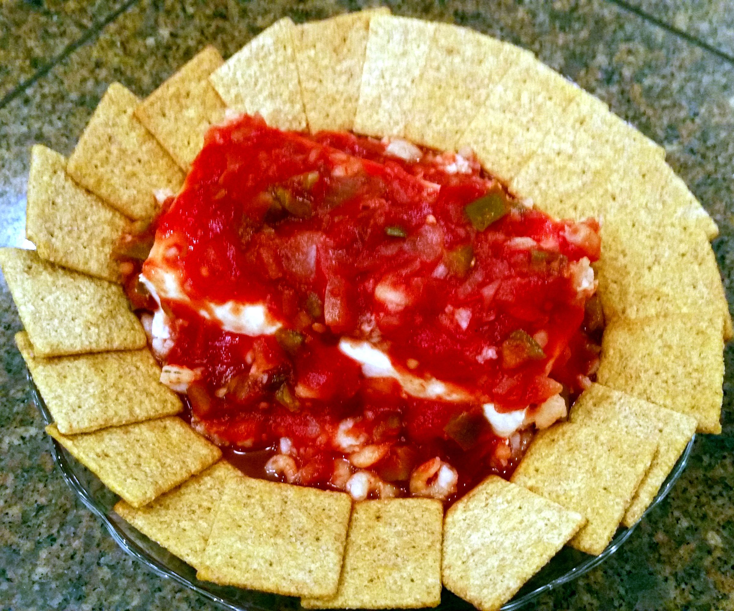 Salsa & Shrimp Cream Cheese Dip