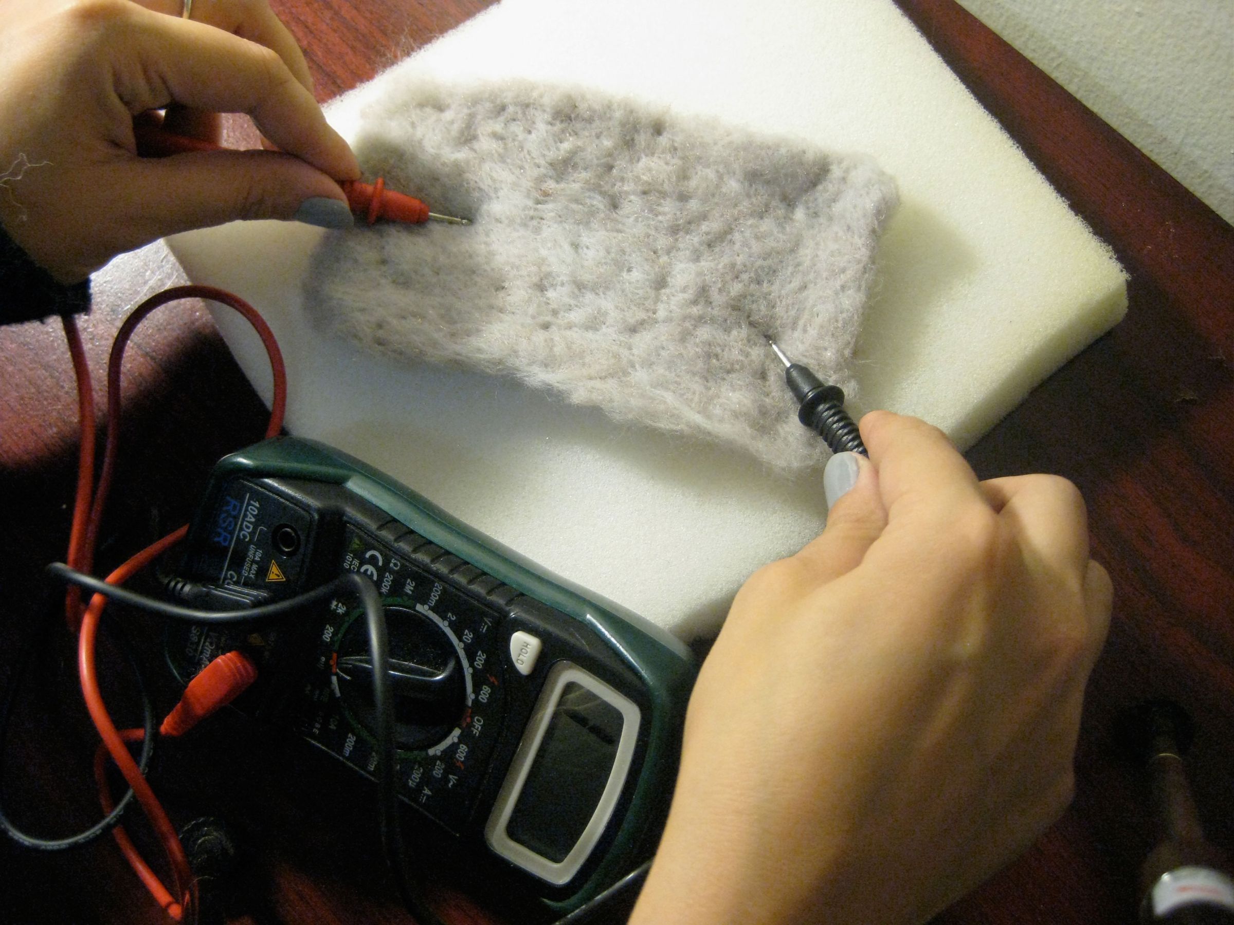 Hand Card & Needle Felt Conductive Material