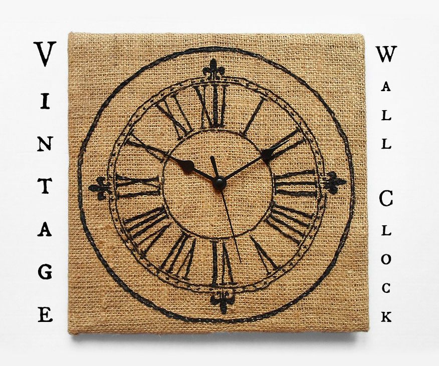 Embroidered Vintage Wall Clock