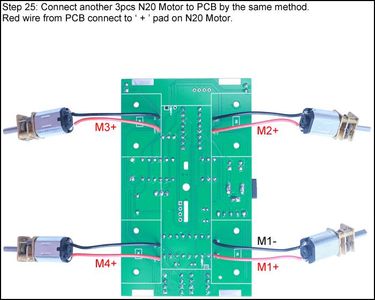 Connect Another 3pcs N20 Motor to PCB by the Same Method