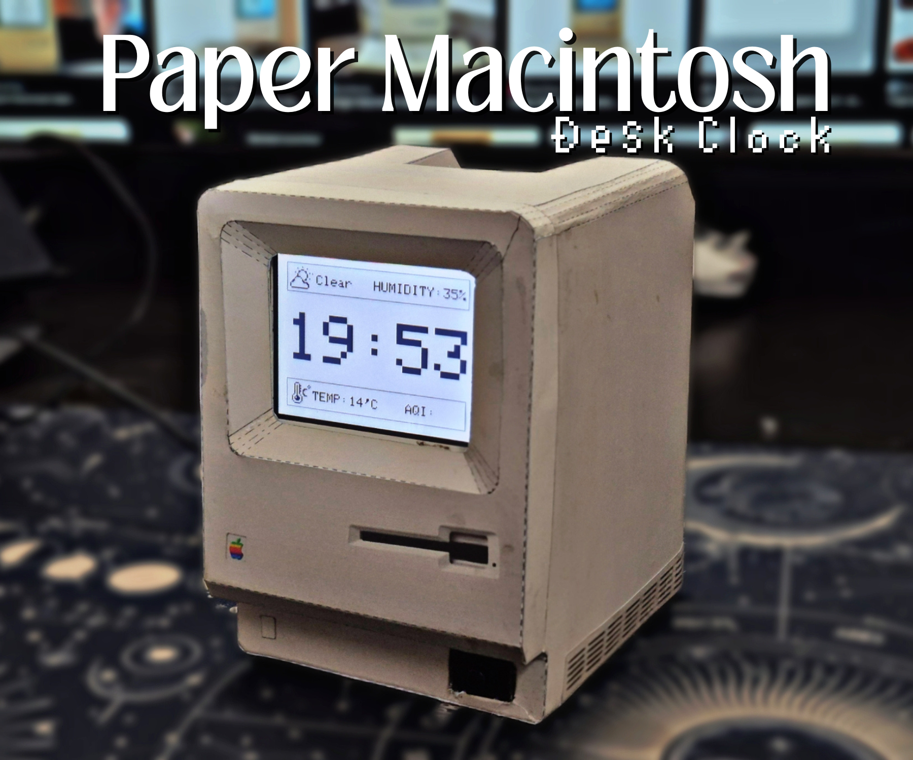 Macintosh-Style Desk Clock With a Paper Shell
