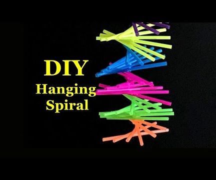 DIY Hanging Spiral Using Drinking Straws