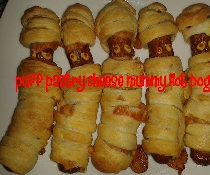 Puff Pastry Cheese Mummy Hot Dogs Recipe