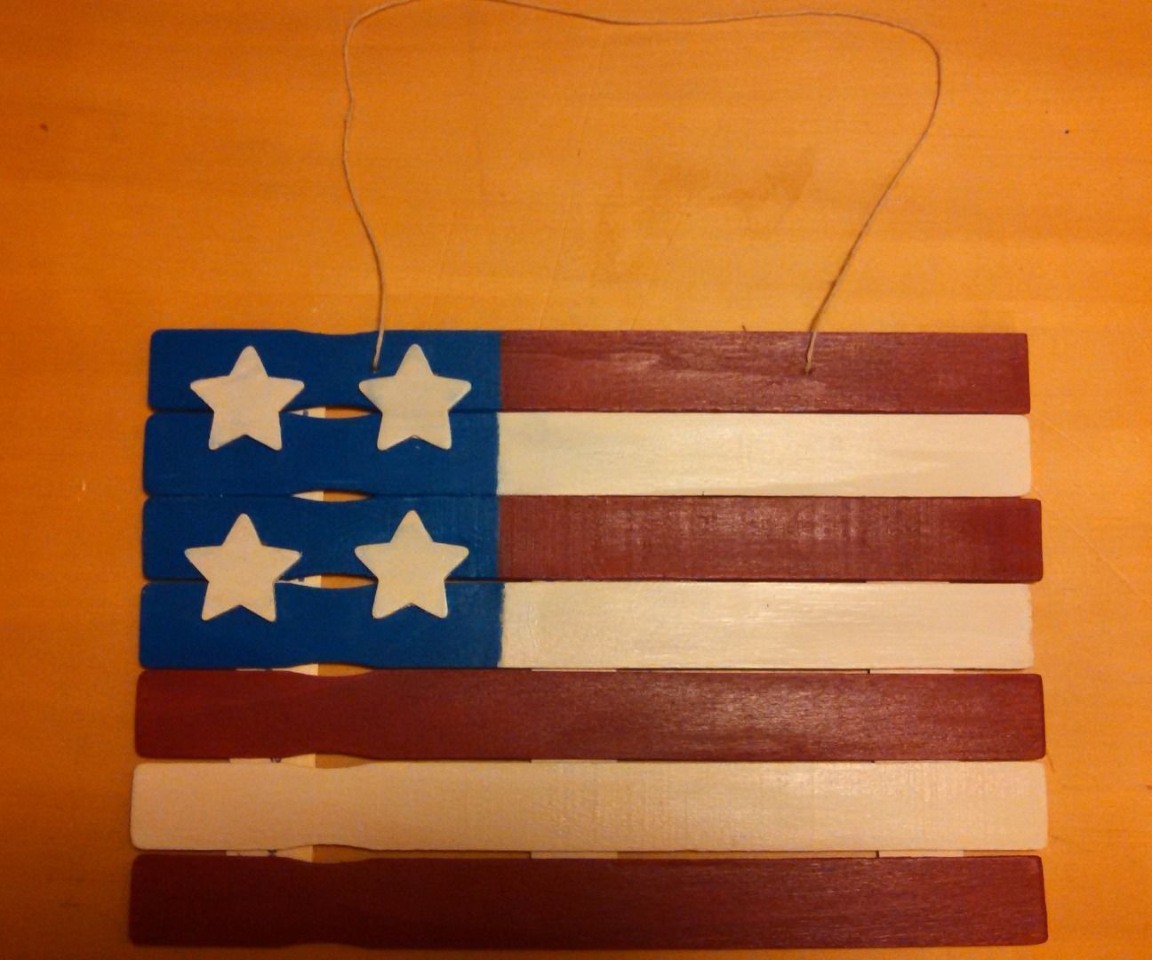 Make an American Flag Out of Paint Sticks