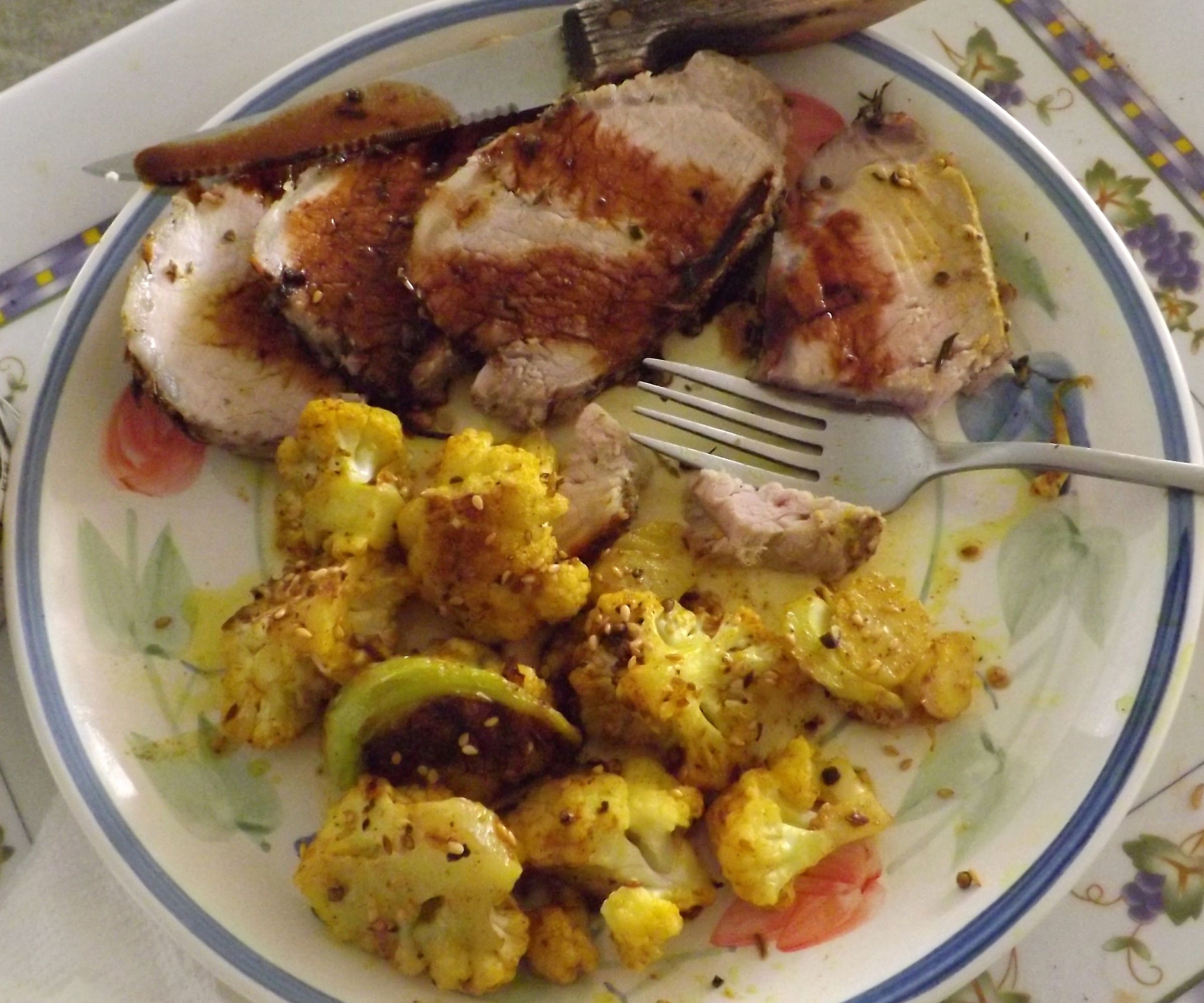 Oven Roasted Curried Cauliflower
