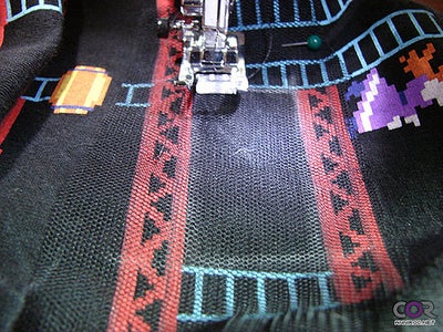 Sewing the Mesh Net Fabric On