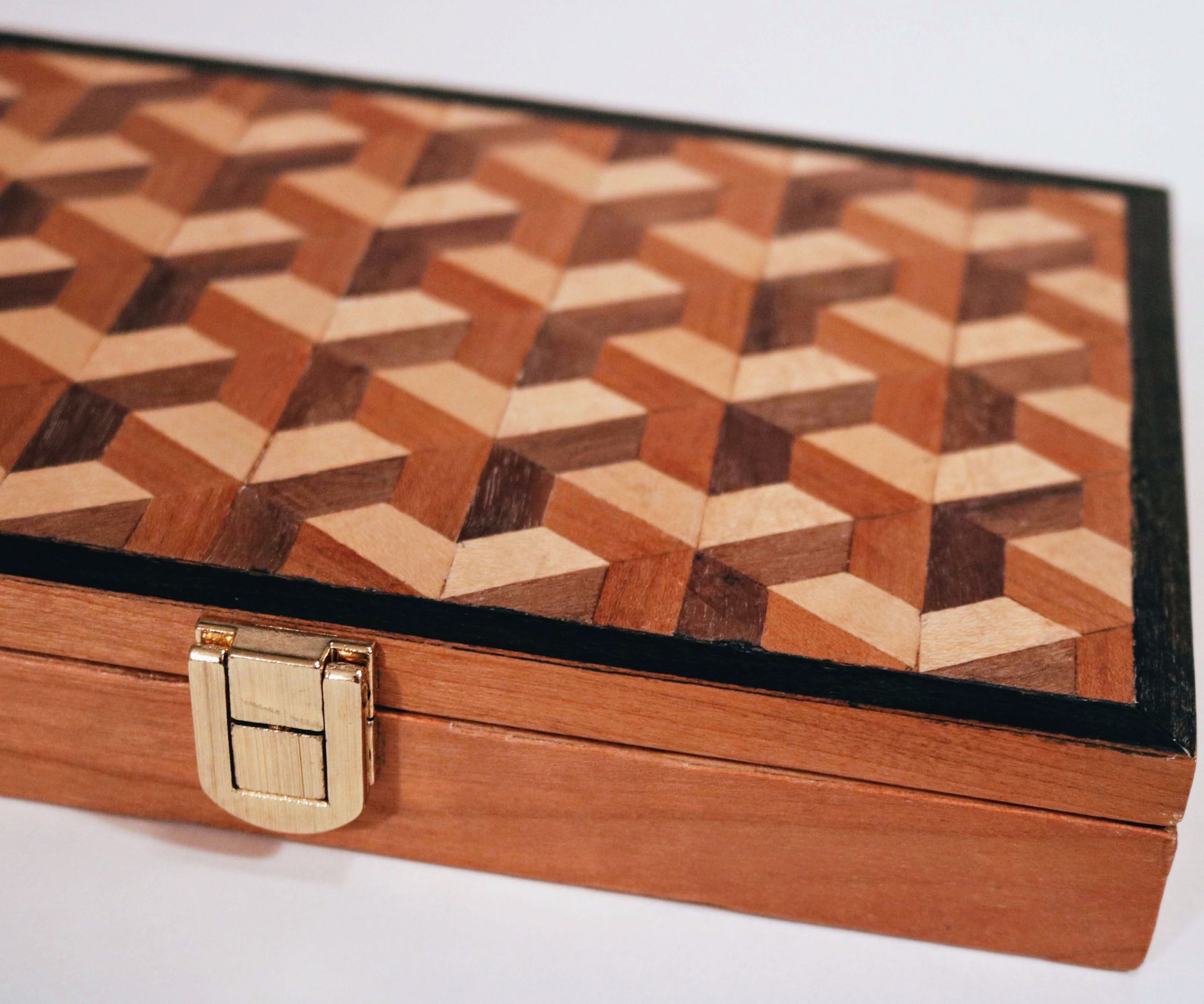 Tessellated Veneered Watercolor Box