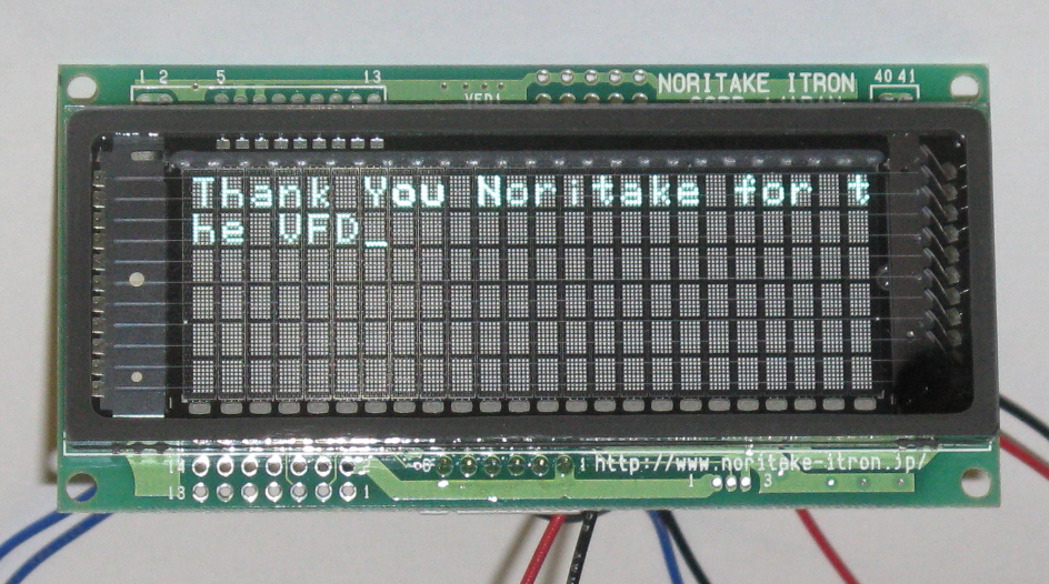 ノリタケ　itron CU16025-UW6J    VFDモジュール NORITAKE ITRON CU16025-UW6J 16×2 VFD VACUUM FLUORESCENT LCD