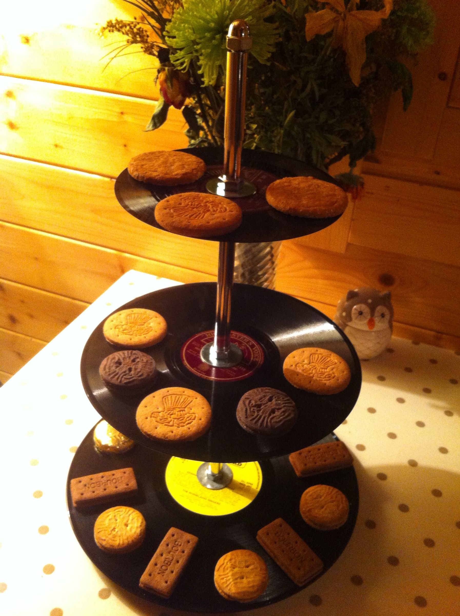 Vinyl Record Cupcake Stand