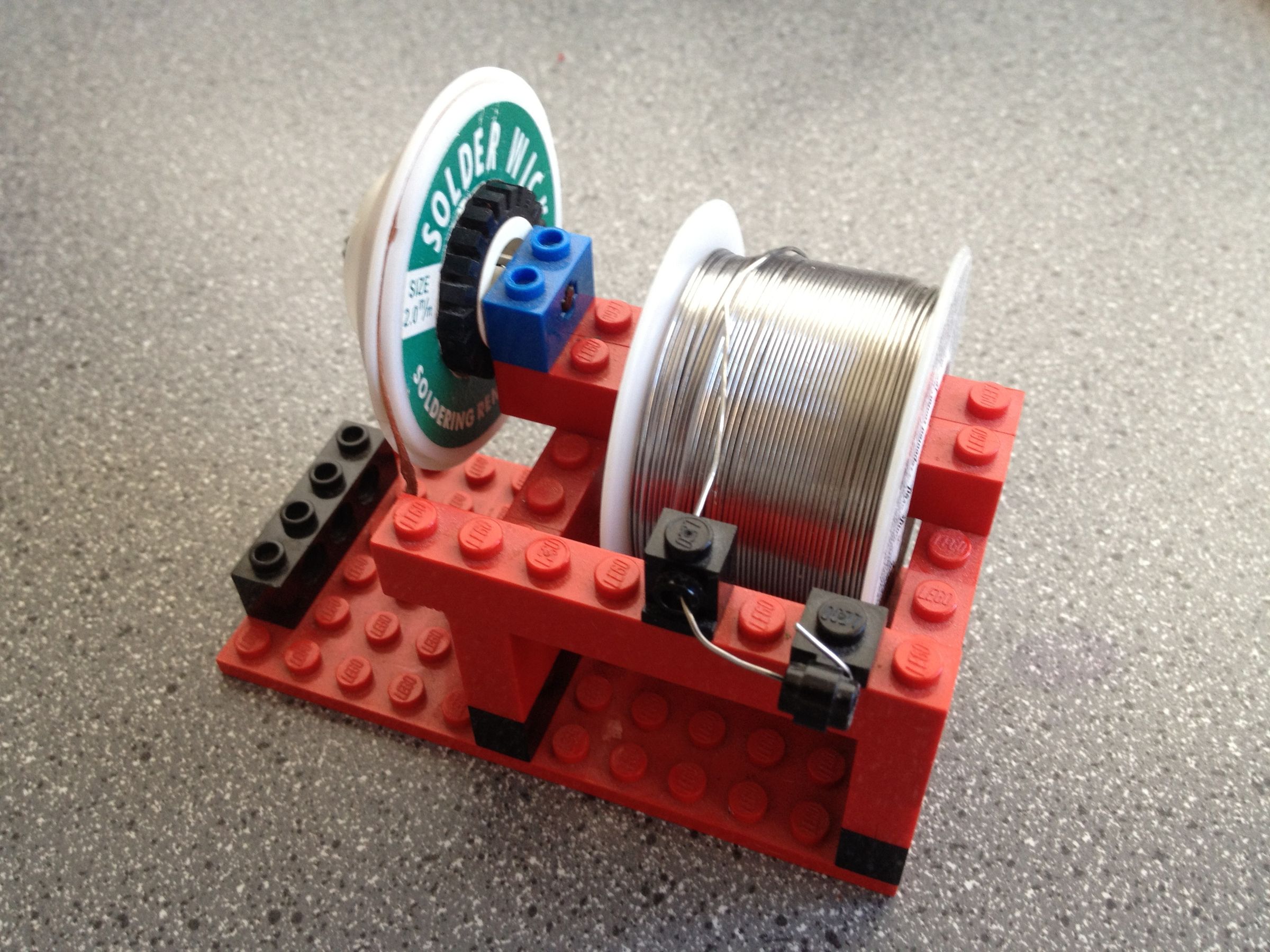 Lego Solder Spool + Wick Holder
