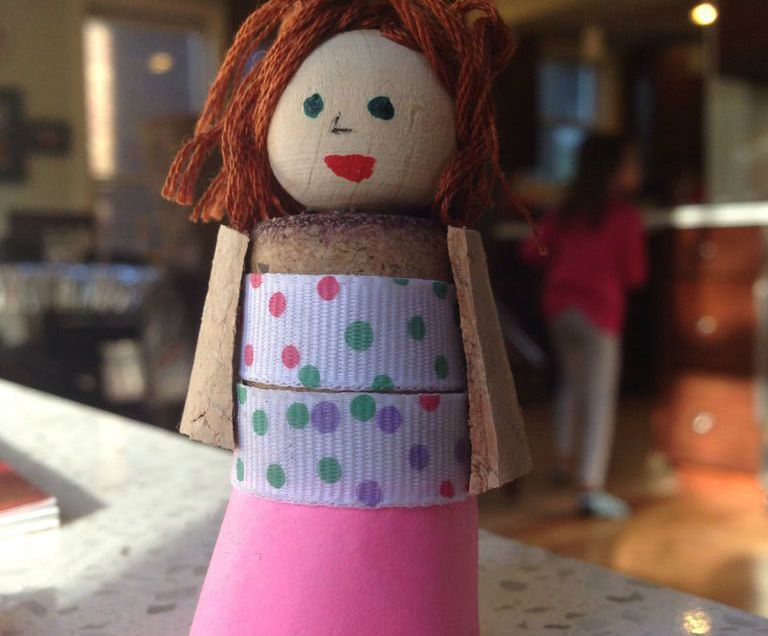 Cork Girl Finger Puppet