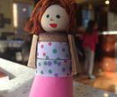 Cork girl finger puppet