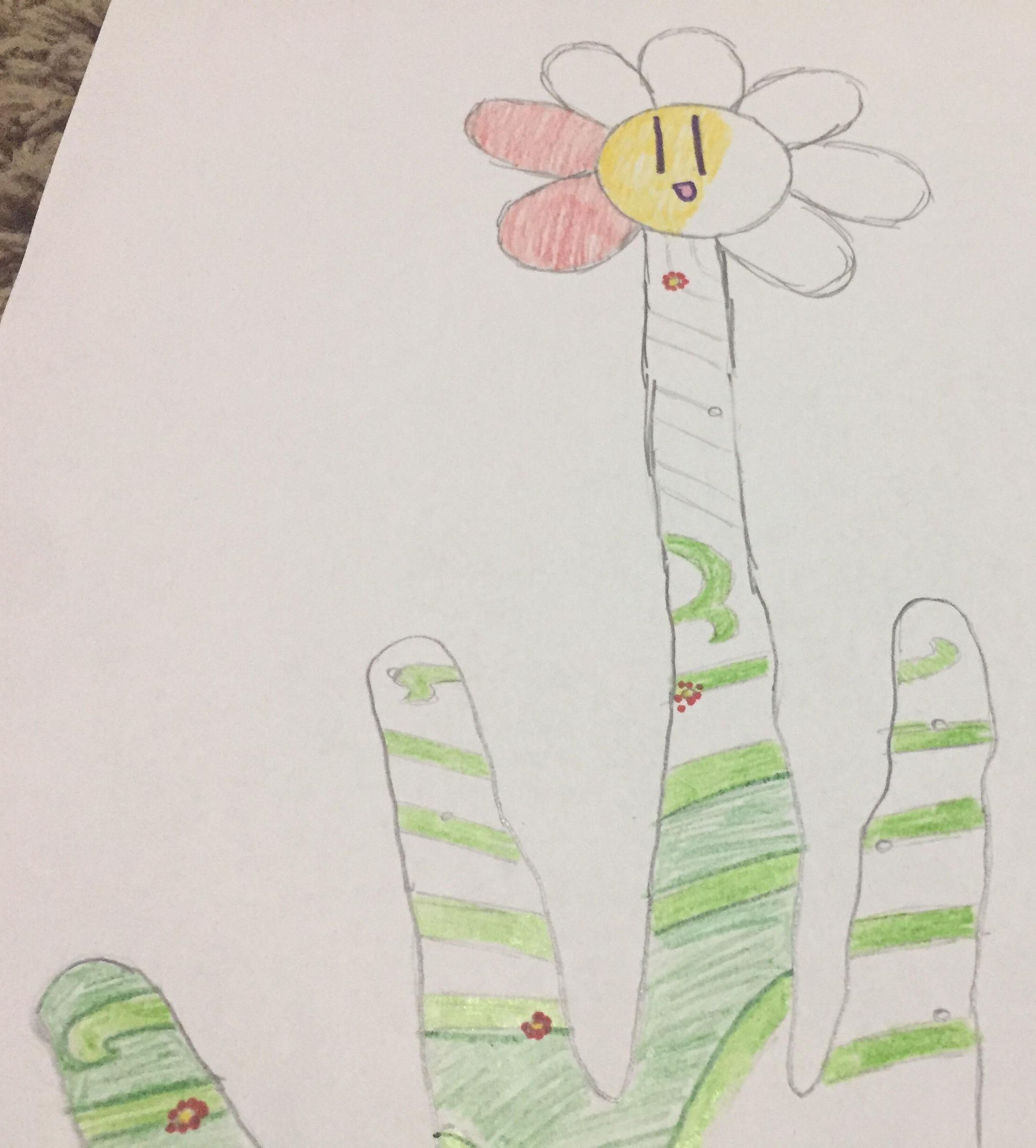 Easy Drawn Hand Flower for Kids