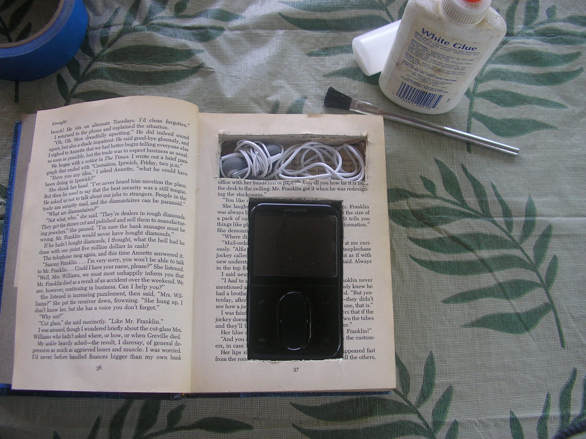 Ipod or Mp3 Player Hardcase From a Book