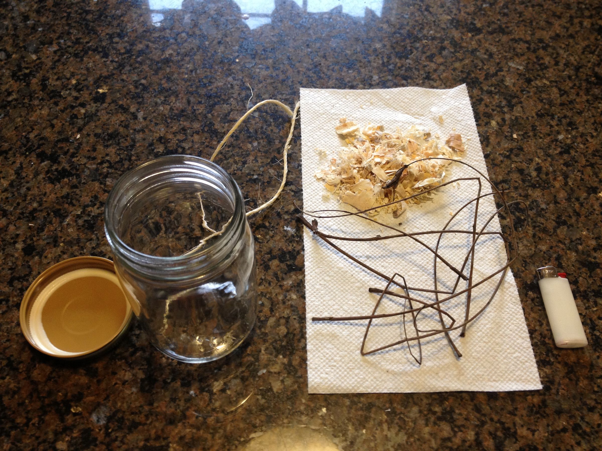 Mason Jar Fire Starting Kit