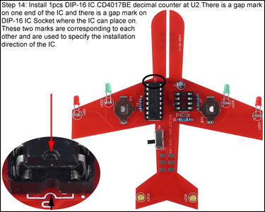 Install 1pc DIP-16 IC CD4017BE Decimal Counter at U2