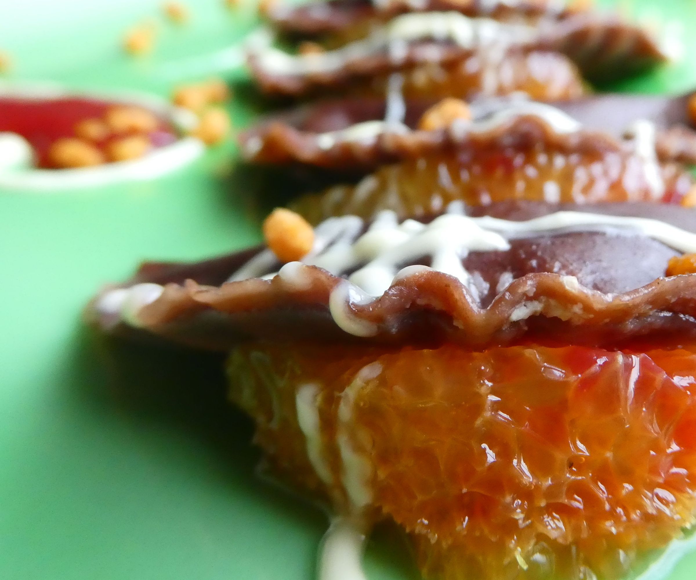 Chocolate Casoncelli to a Blood Orange Sauce