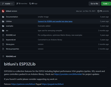 Download and Install the Bitluni's ESP32Lib Library