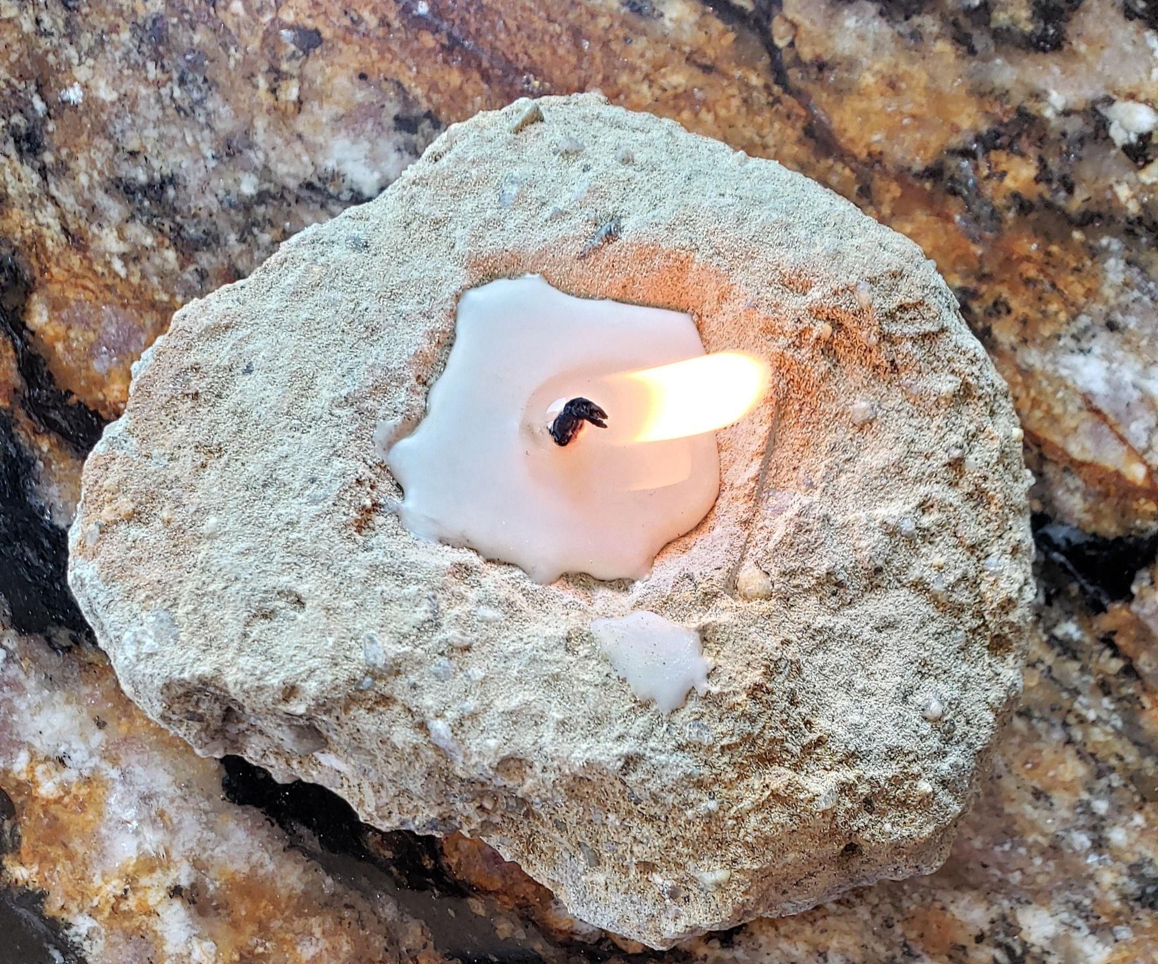 Carved Stone Candle