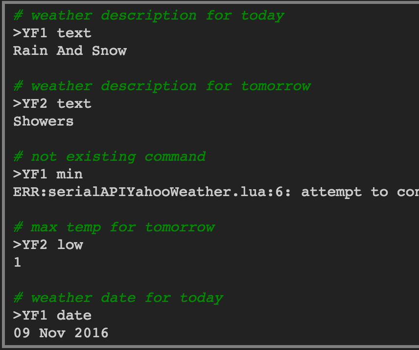 NodeMCU (ESP8266) As Provider of Yahoo Weather