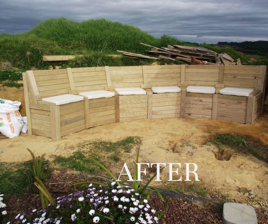 Garden Seating, Incorporating Retaining Wall