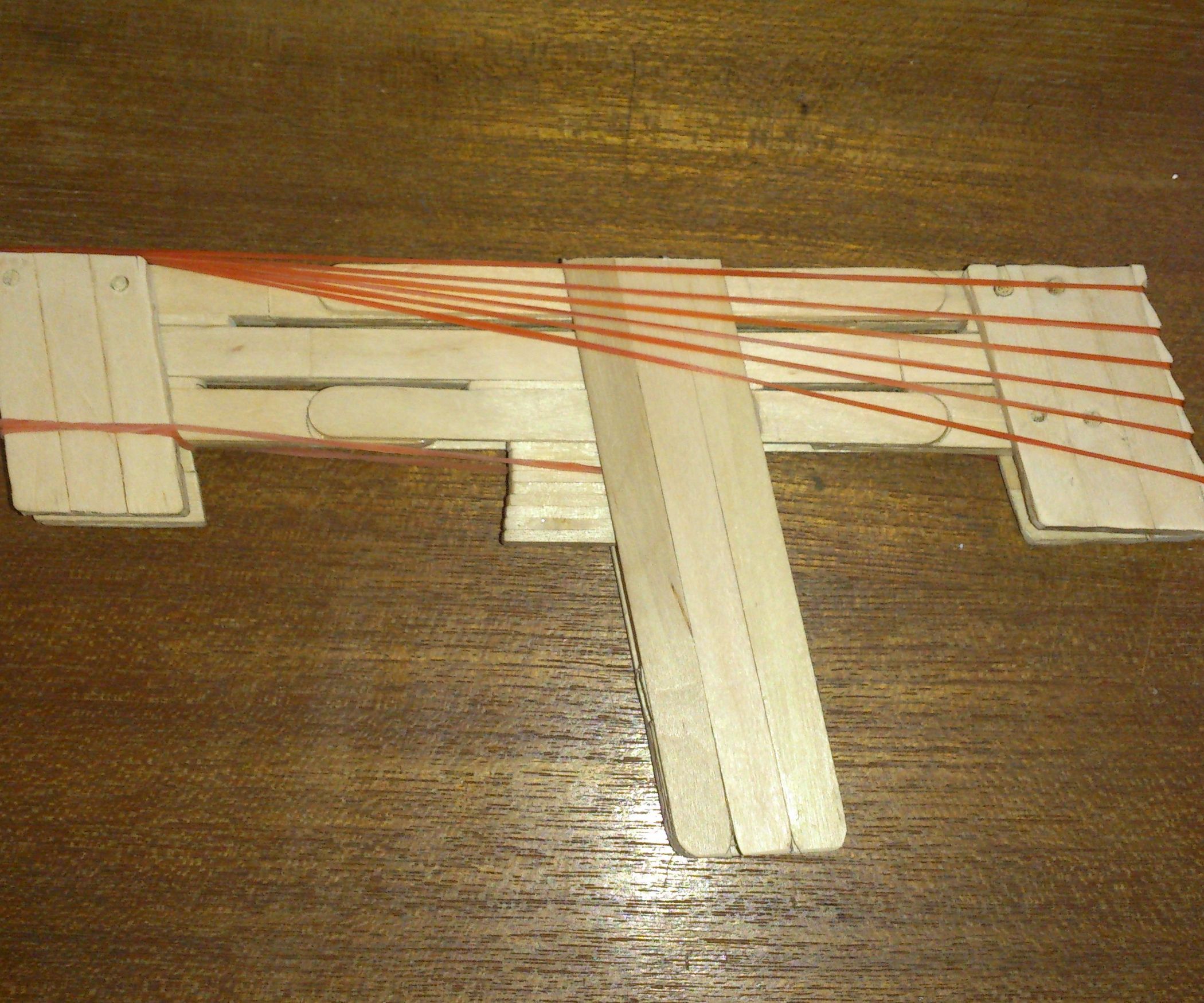 Popsicle Stick Rubber Band Gun "Escalator Action" 7 Steps (with