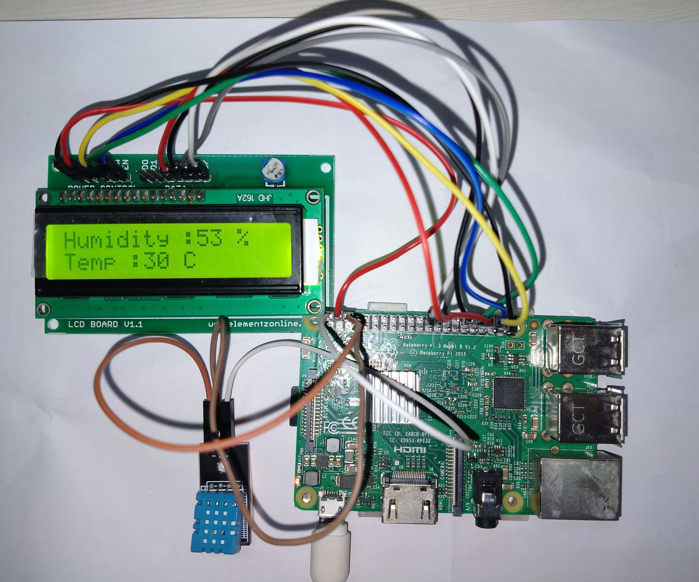 Weather Monitoting System Using  Raspberry Pi3 and DHT11 Sensor