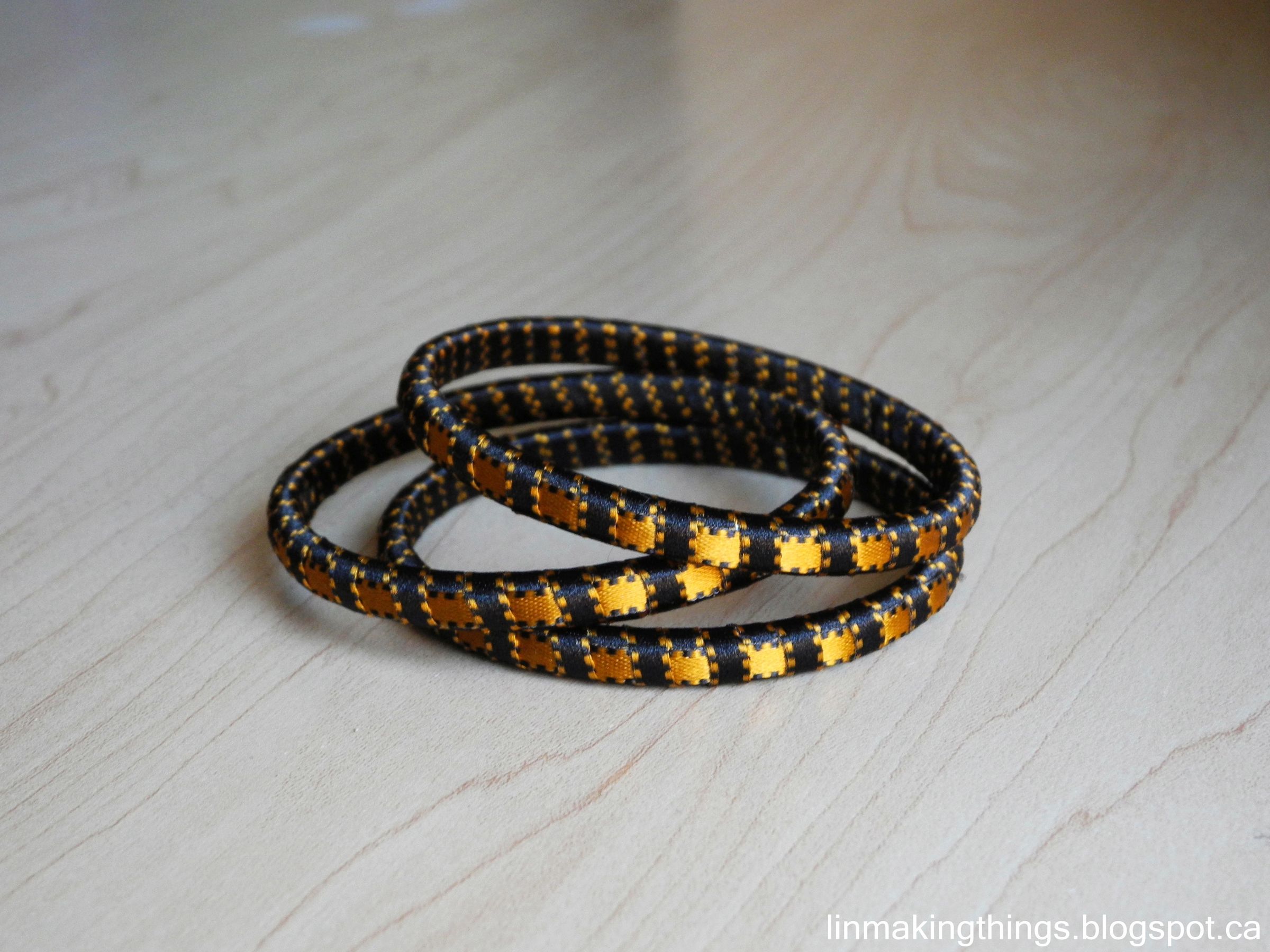 Woven Ribbon-wrapped Bangles
