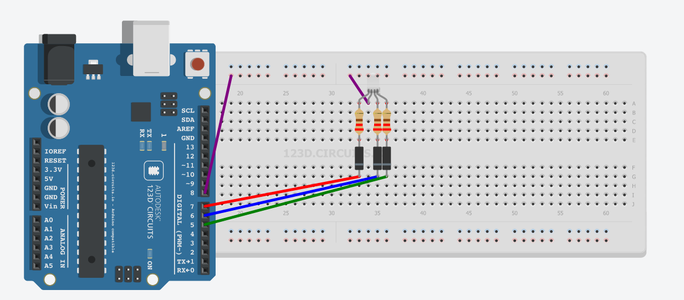 ARDUINO UNO - Commom Anode RGB LED 3-colour Blink Using Simple Code : 3 ...