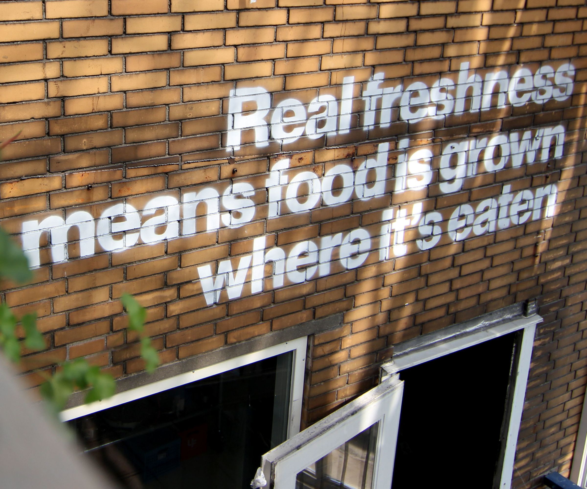 Creating the Real freshness spray paint stencil 