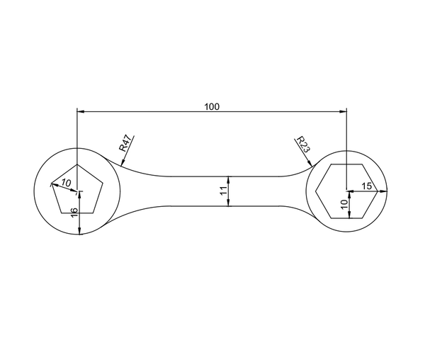 How to Draw 2D Wrench in AutoCAD