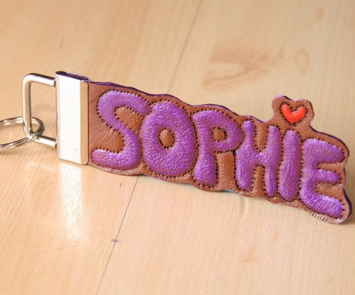 Personalised leather keyring