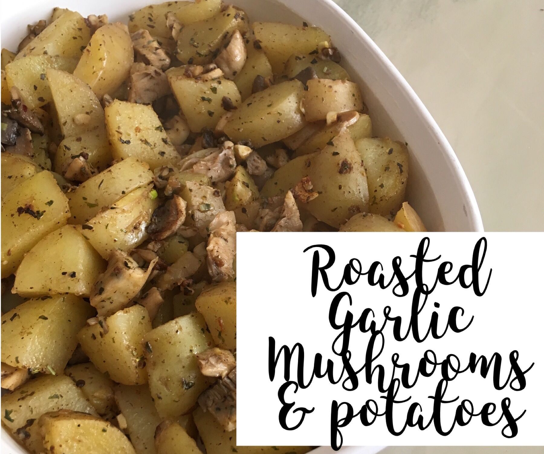 Roasted Garlic Mushroom and Baby Potatoes Dish