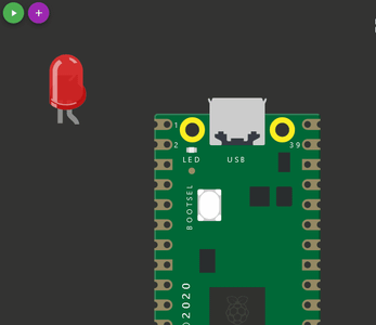Connect the LED and the Raspberry Pi Pico Using Wires