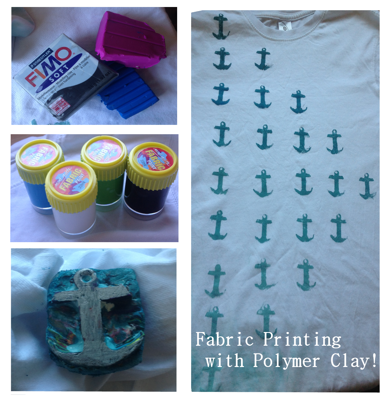 Fabric Printing with Polymer Clay!