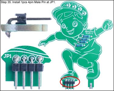 Install 1pcs 4pin Male Pin at JP1